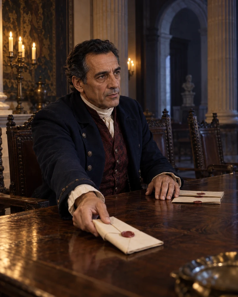 A man in a formal historic room