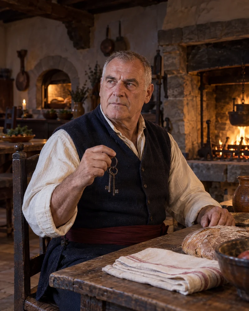 A man in a historic household